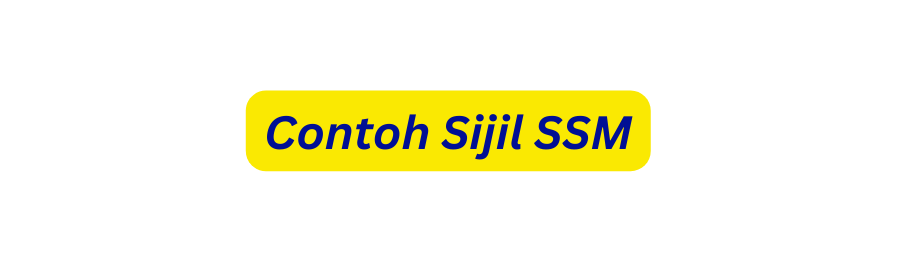 Contoh Sijil SSM